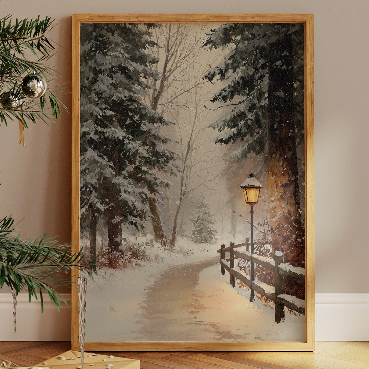 Lantern's Promise on Winter's Path