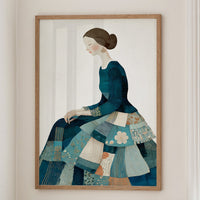 Patchwork Elegance in Teal Reverie