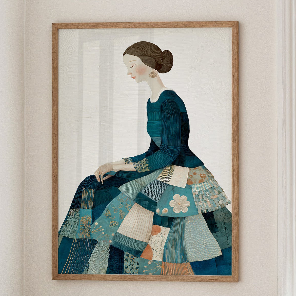 Patchwork Elegance in Teal Reverie