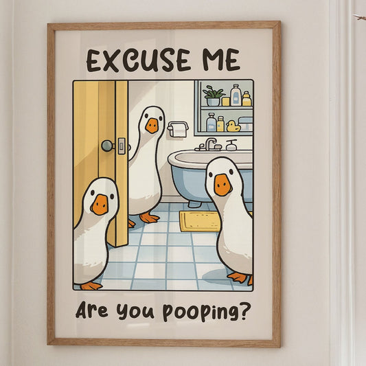 Bathroom Invasion: A Fowl Interruption
