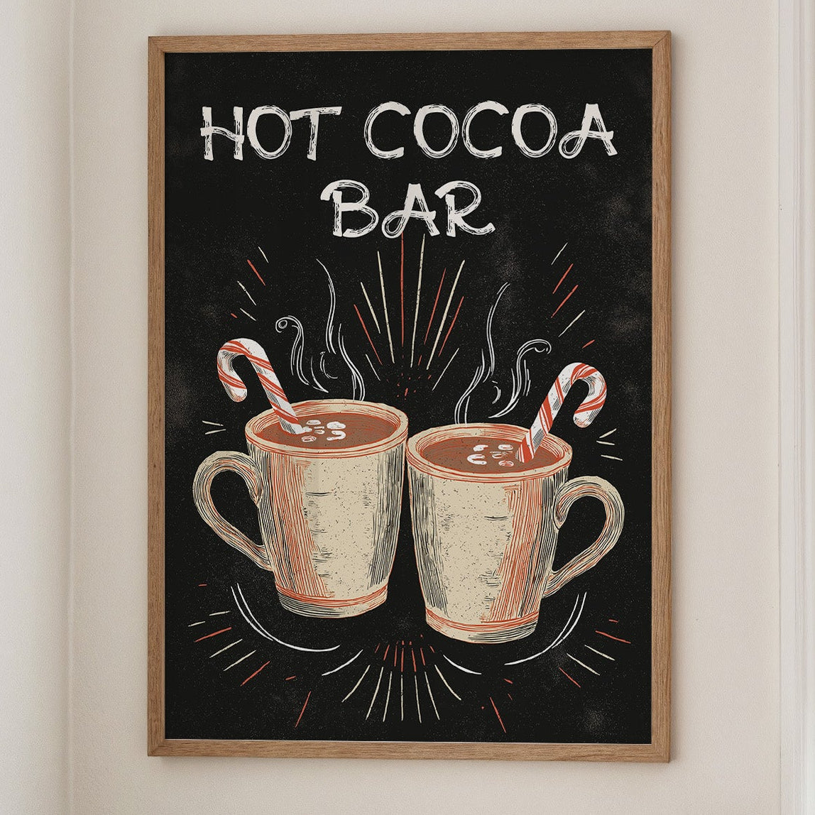 Chalkboard Comfort: Steaming Mugs Await