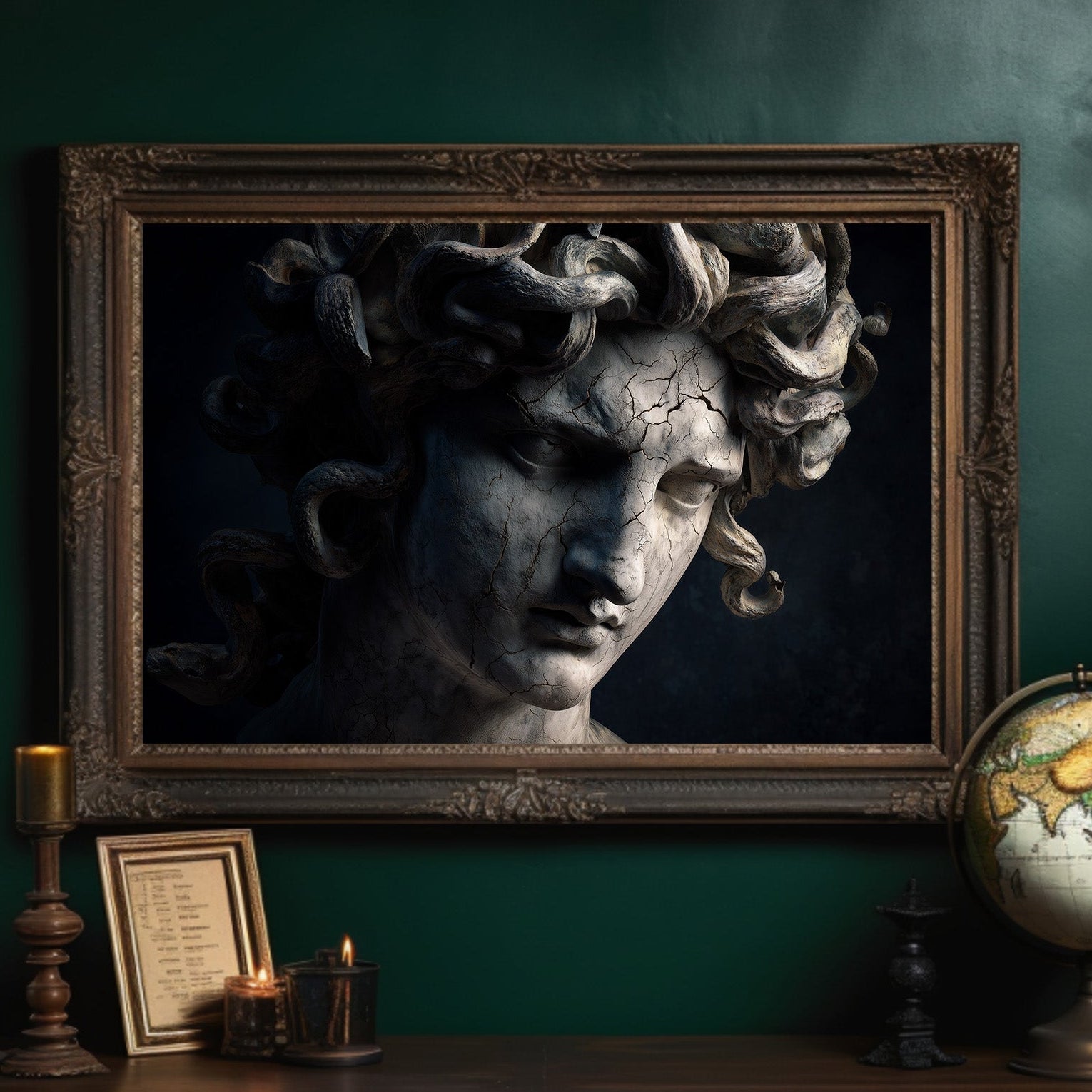 Ancient Faces Among Dusty Tomes