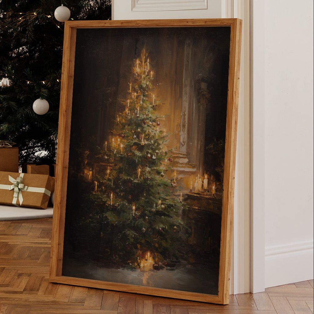 Candlelit Evergreen in Gilded Shadows
