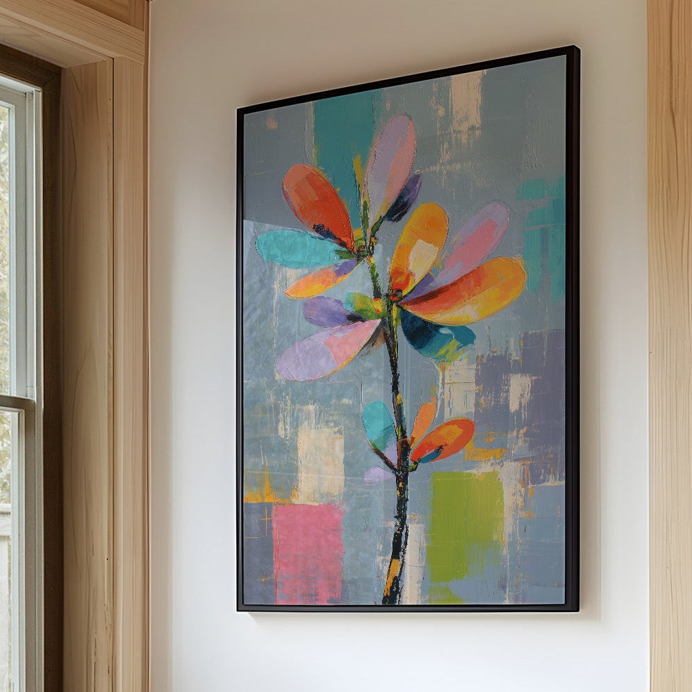 Chromatic Bloom Against Azure Canvas