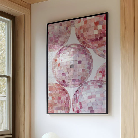 Blush Ballroom: Disco Spheres in Pink