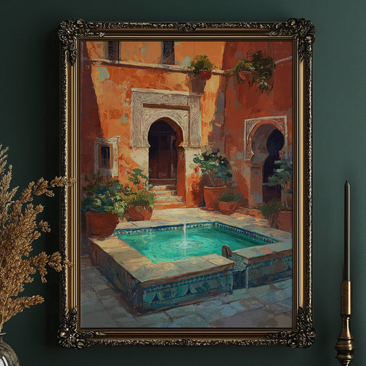 Terracotta Sanctuary: Moroccan Courtyard Oasis
