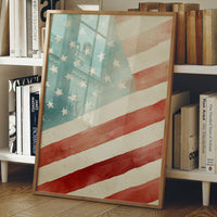 Watercolor Patriotism: America's Gentle Banner
