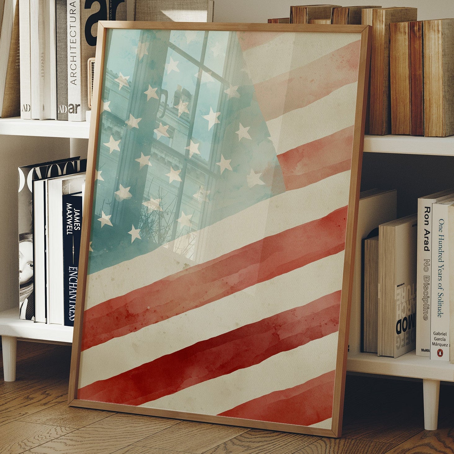 Watercolor Patriotism: America's Gentle Banner