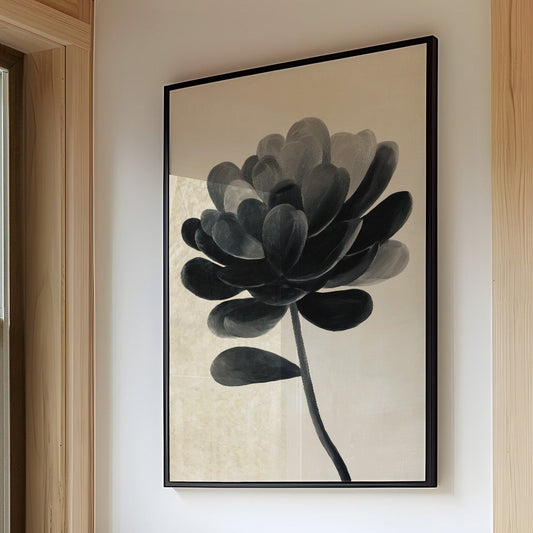 Monochrome Bloom in Shadowed Elegance