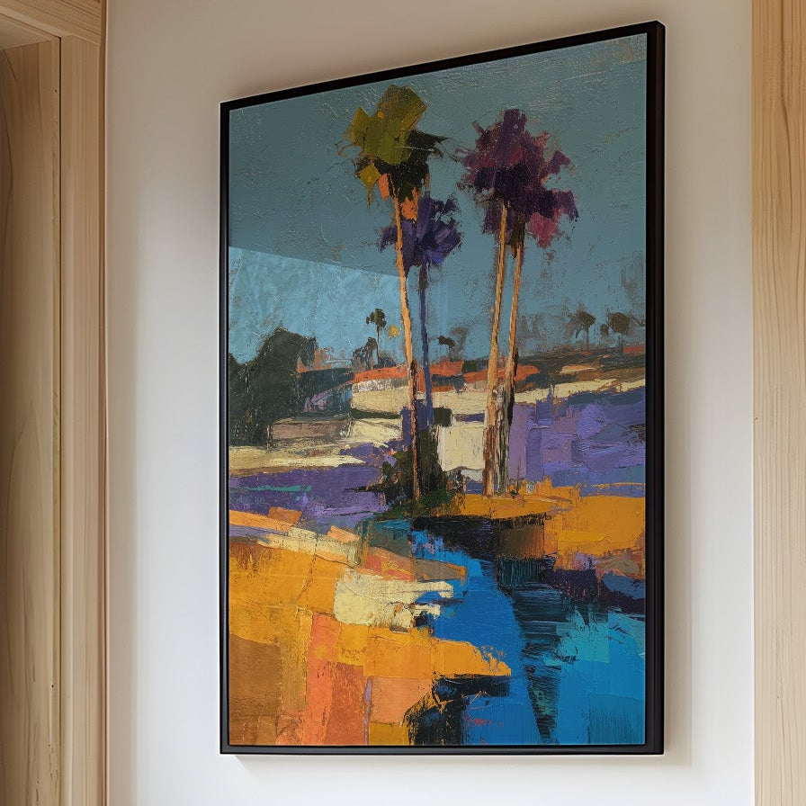 Coastal Palms in Abstract Twilight