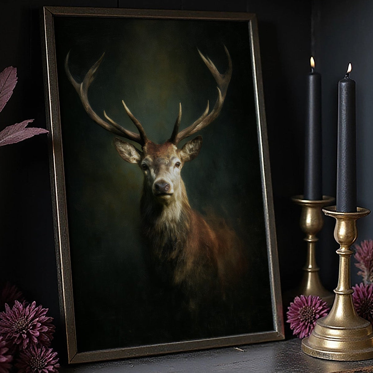 Antlers Against the Forest Depths