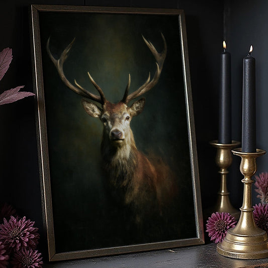 Antlers Against the Forest Depths