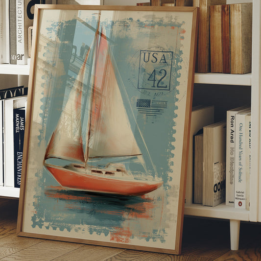 Coral Sails Adrift On Postage Dreams
