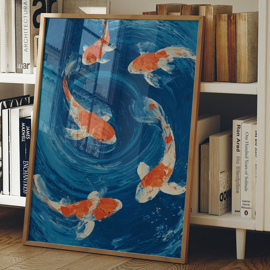 Vermillion Dancers in Azure Whirlpool