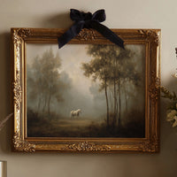 Lone Horse Among Misty Trees