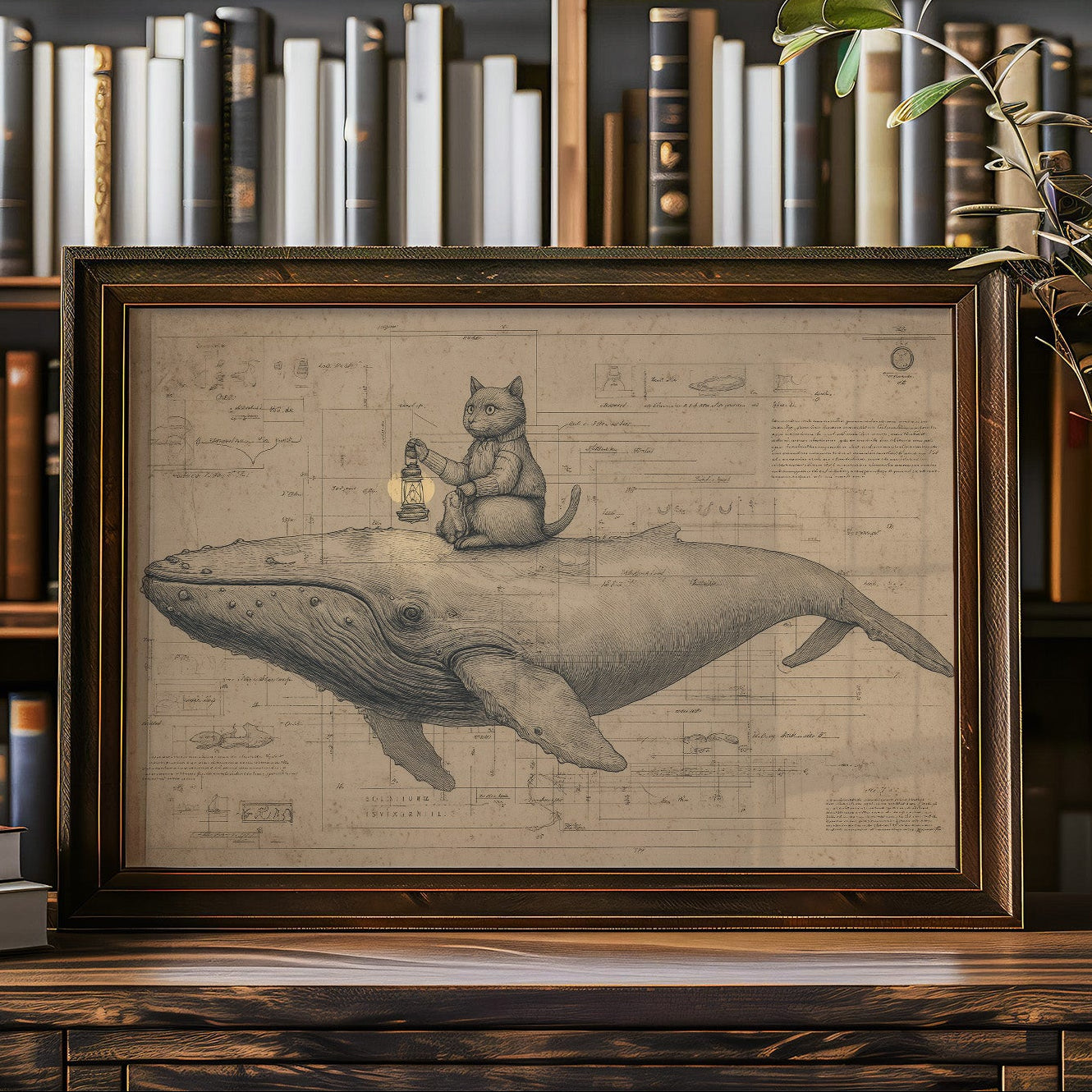 Cat Sailor Charts Ocean Dreams