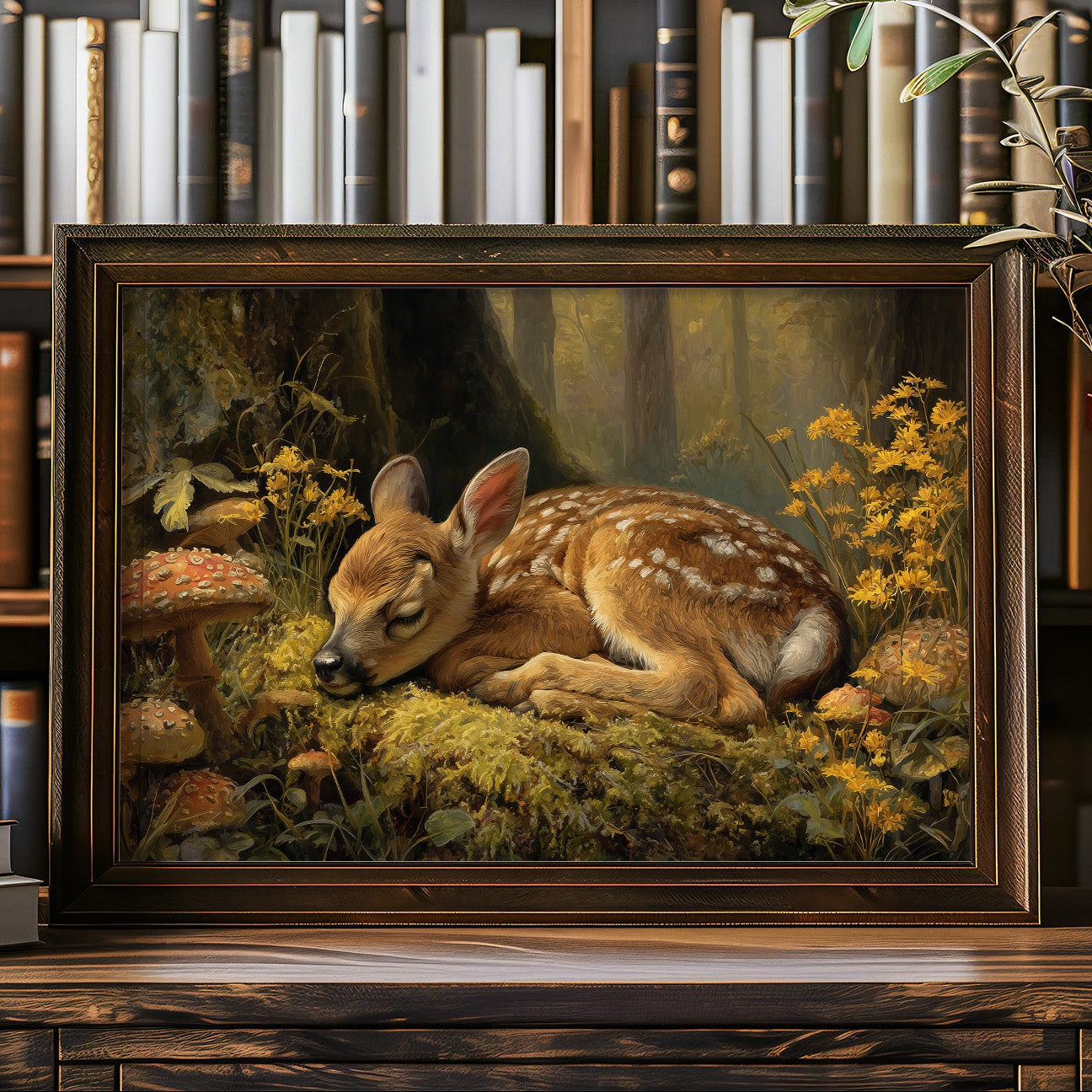 Fawn Dreams Among Golden Blooms