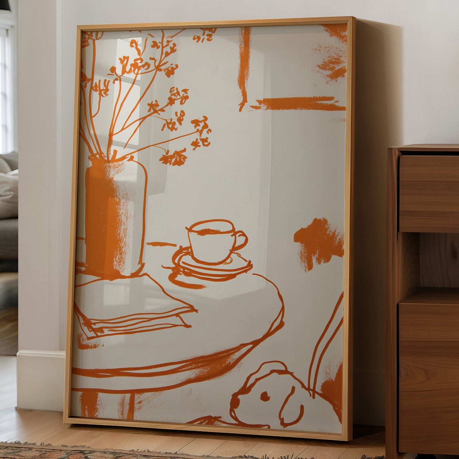 Tangerine Morning: Coffee and Wildflowers