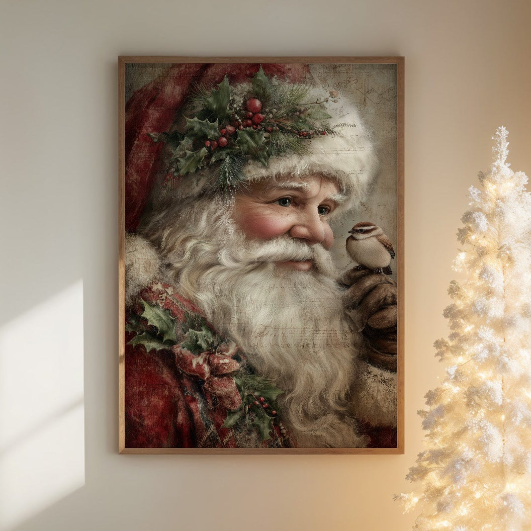 Santa with Nature's Tiny Messenger
