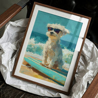 Beach Day Cool: Pup on a Surfboard