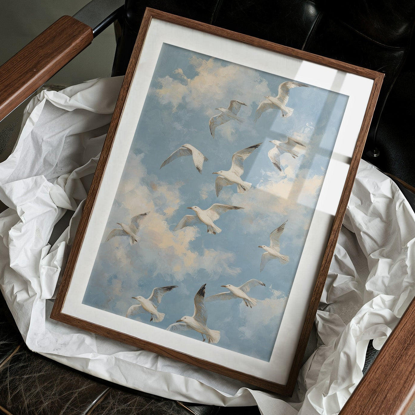 Seagulls Traverse Azure Freedom