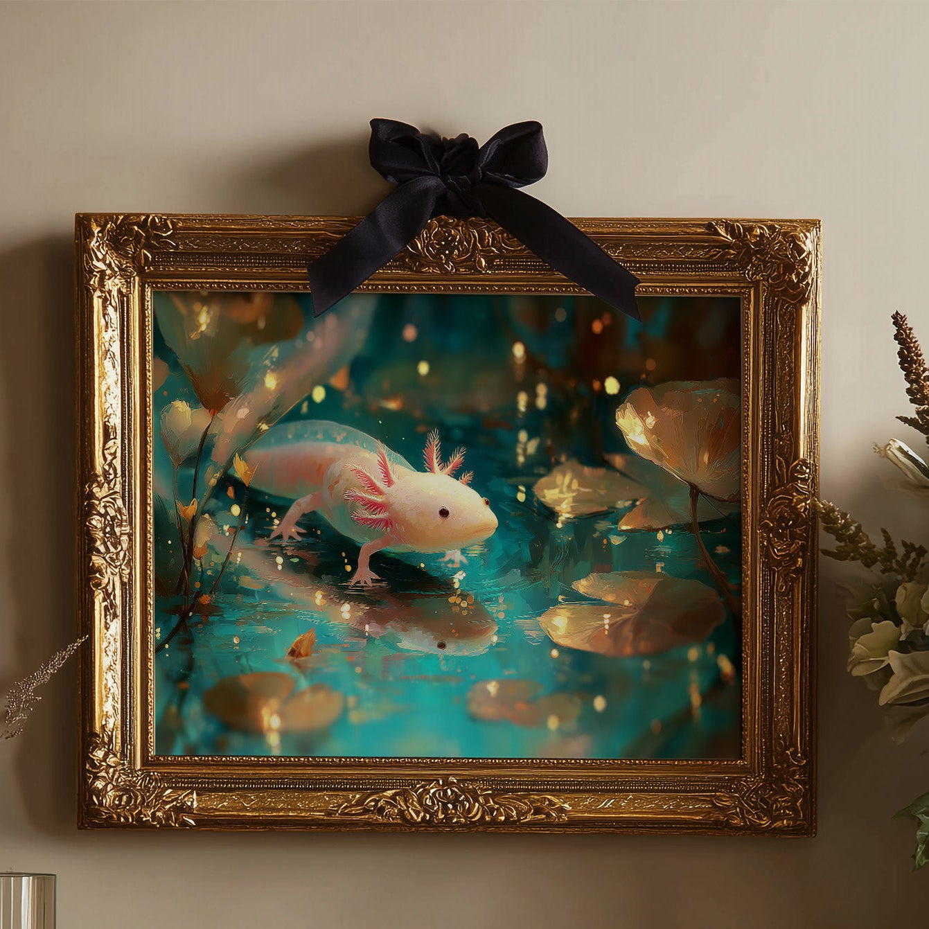 Pale Wanderer Among Turquoise Depths