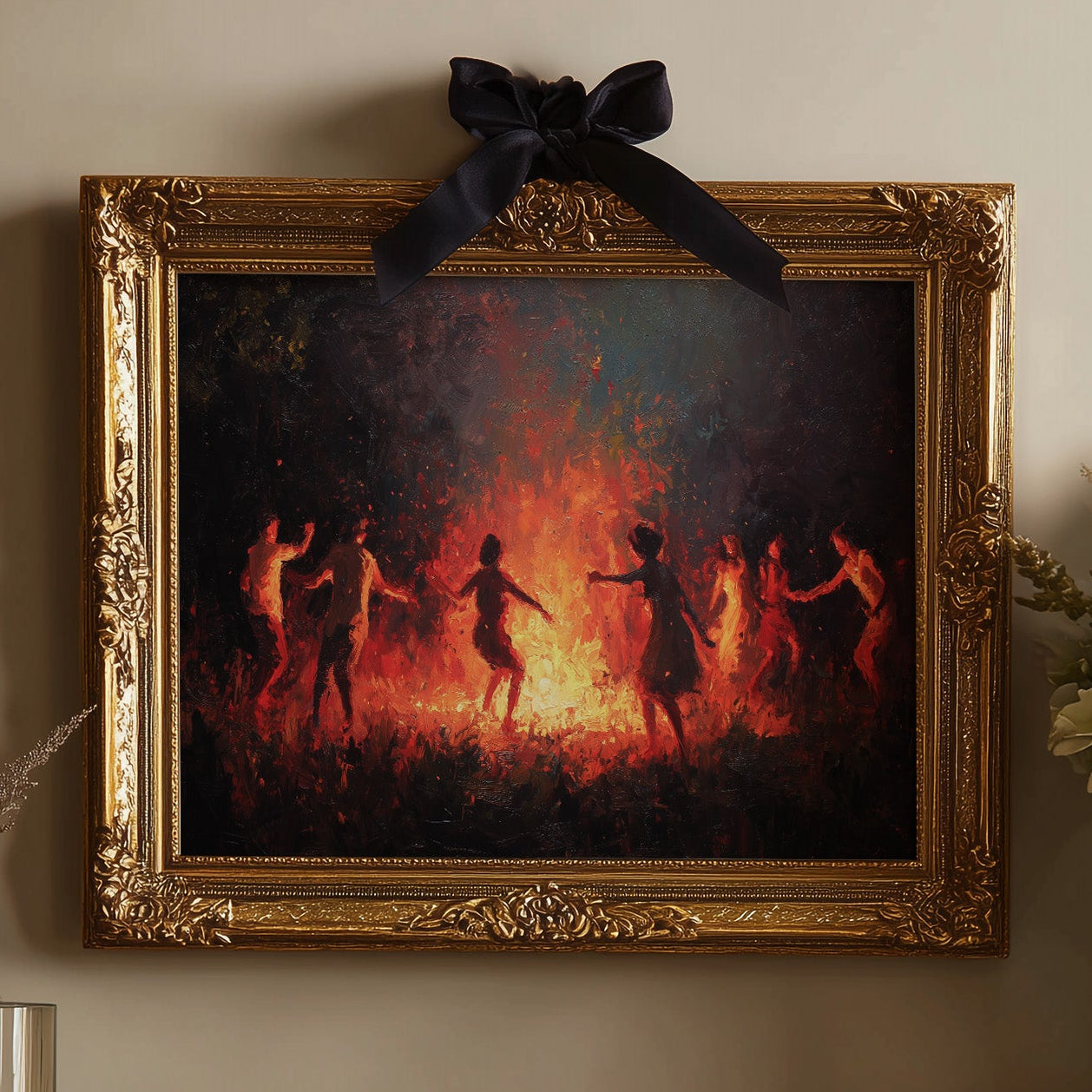 Firelit Dancers Circle Ancient Ritual