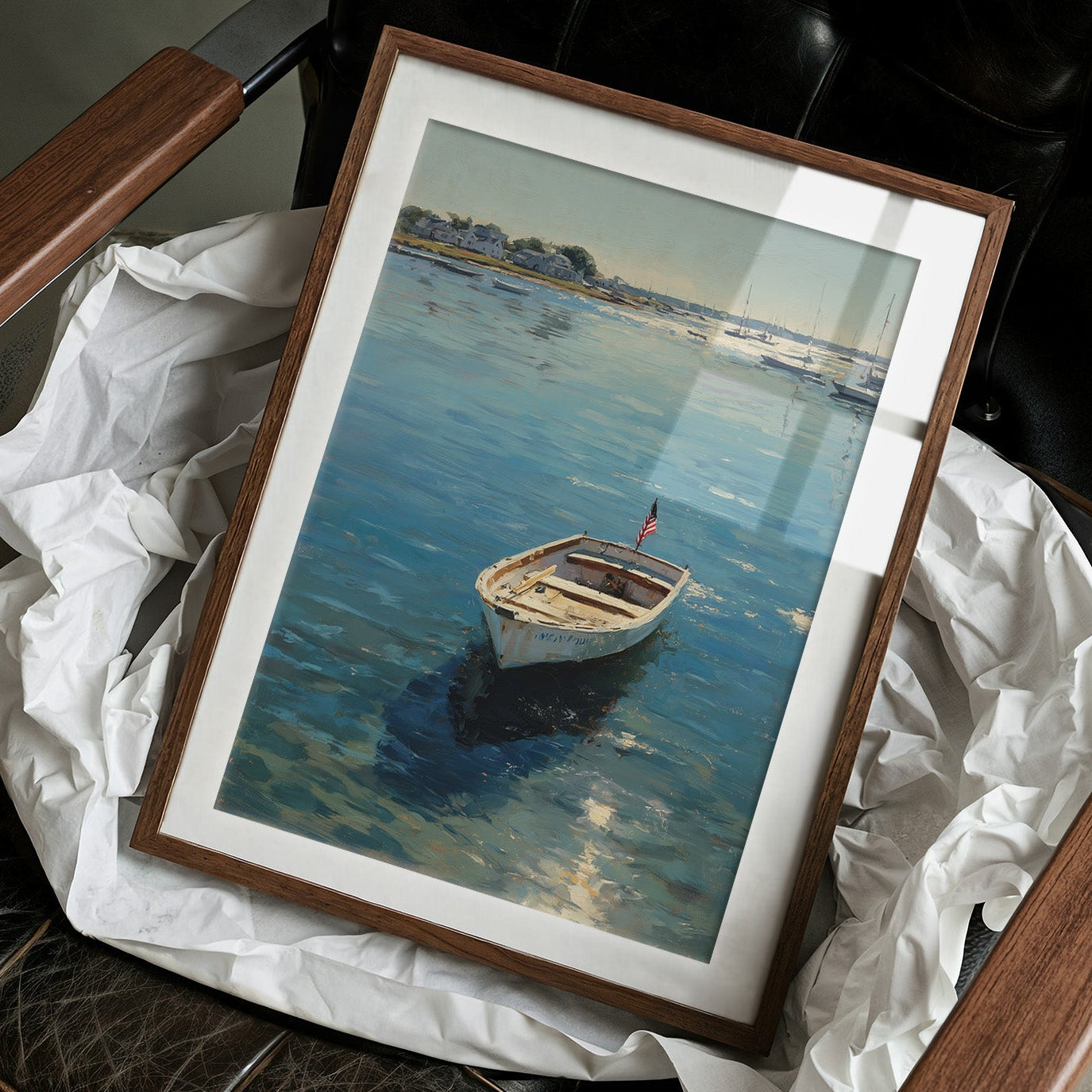 Patriotic Dinghy on Coastal Waters