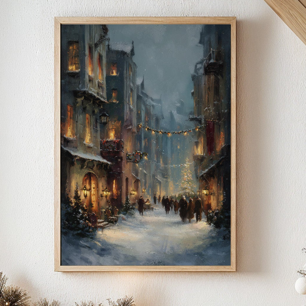 Winter's Embrace: An Old Town Reverie