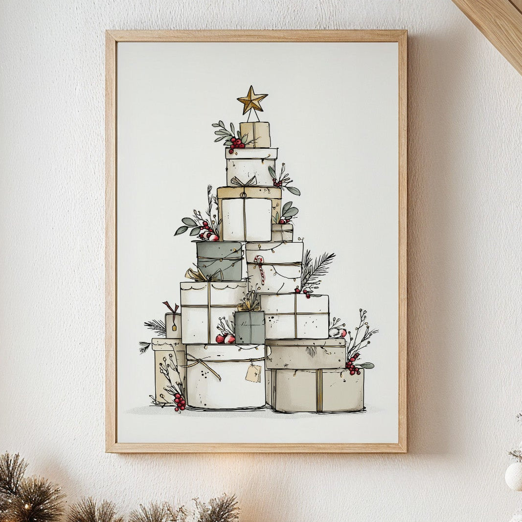 Presents Pyramid: A Festive Tower of Gifts