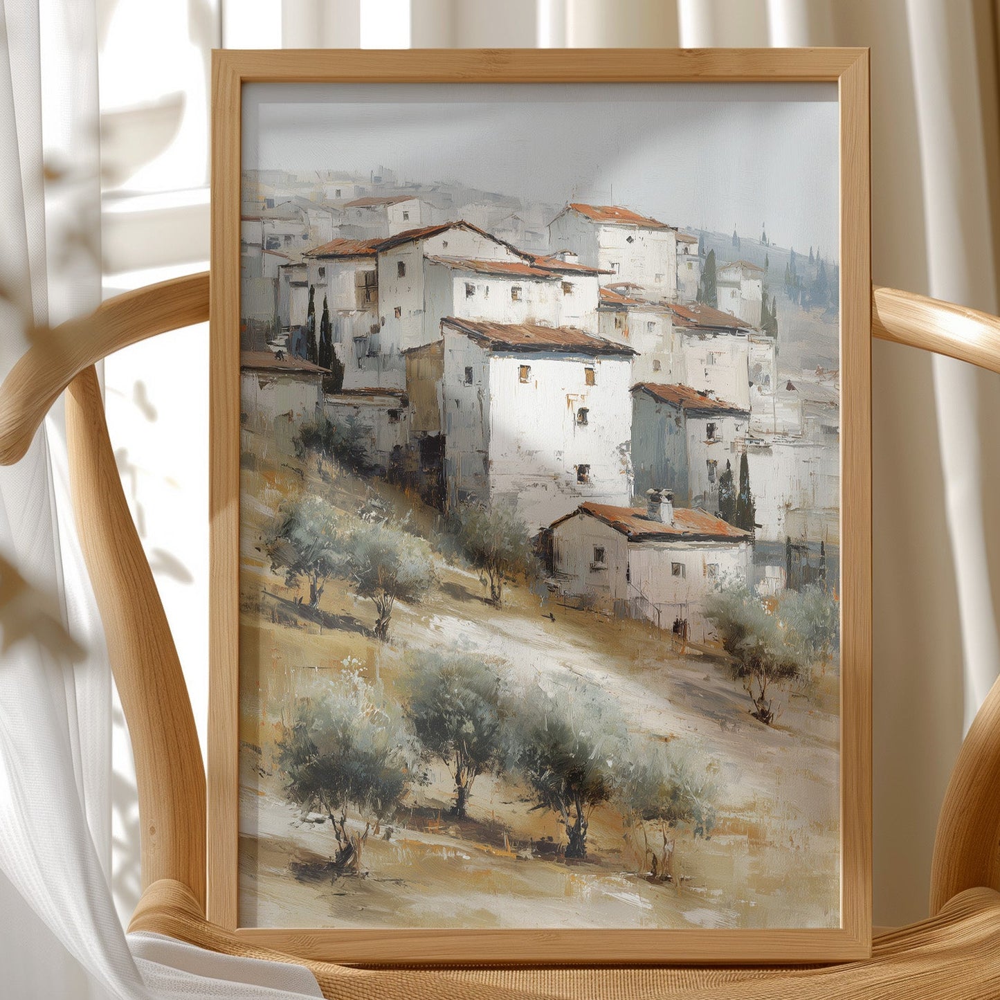Mediterranean Hillside Village in Muted Light