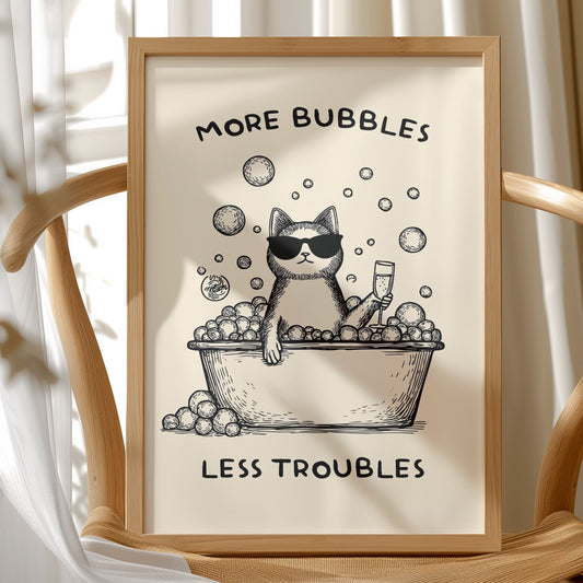 Feline Luxury: Champagne Bath Indulgence