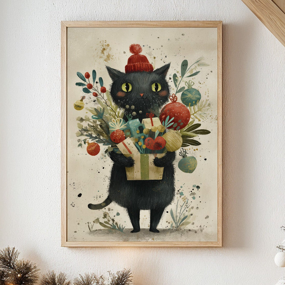 Midnight's Gift Bearer: A Festive Feline Tale