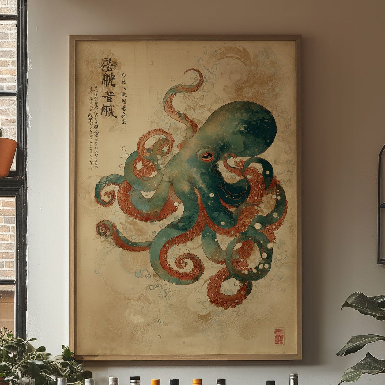 Emerald Tentacles Embrace Ancient Scrolls