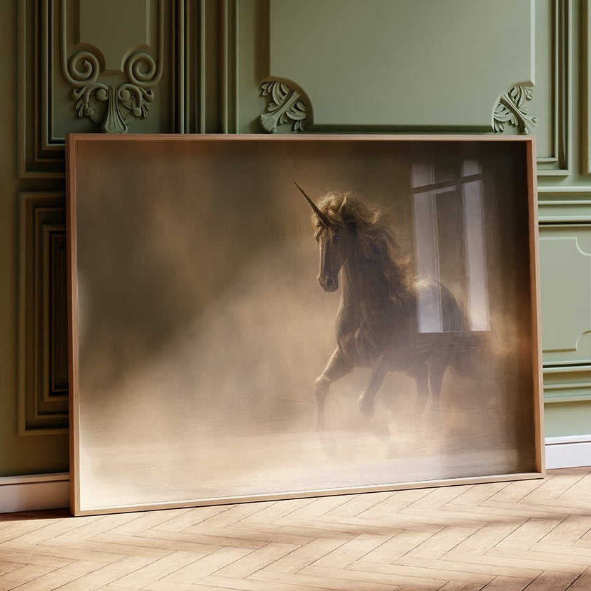 Mythic Gallop Through Golden Dust