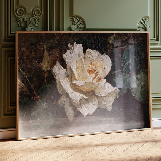 Cream Petals Among Literary Treasures