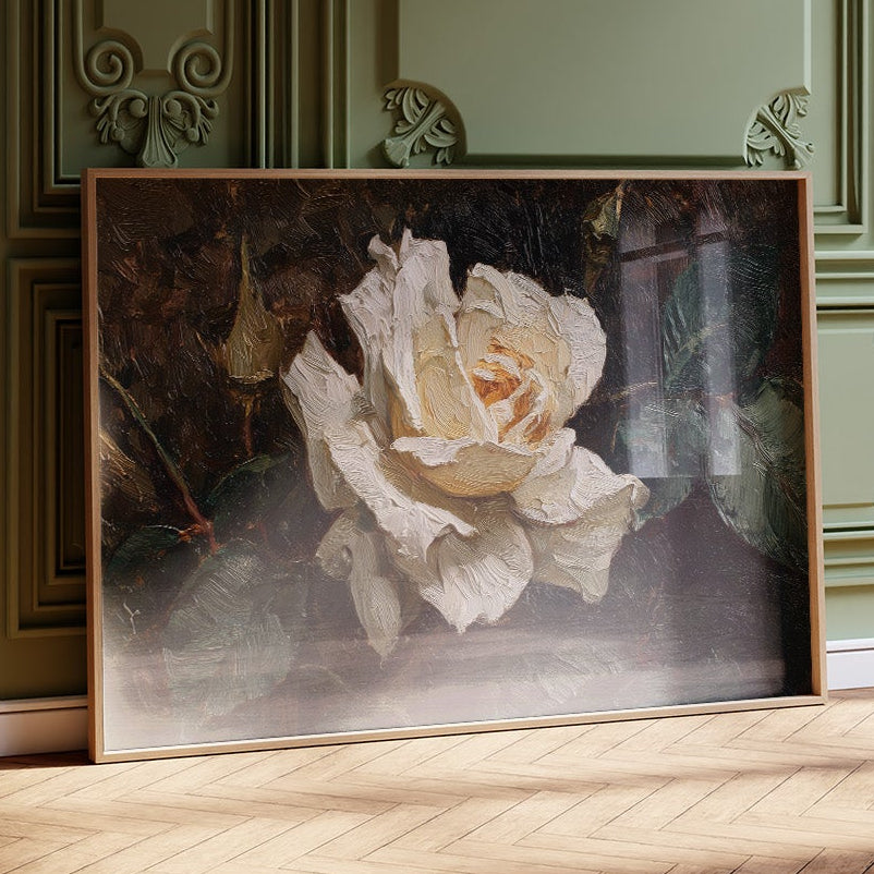 Cream Petals Among Literary Treasures