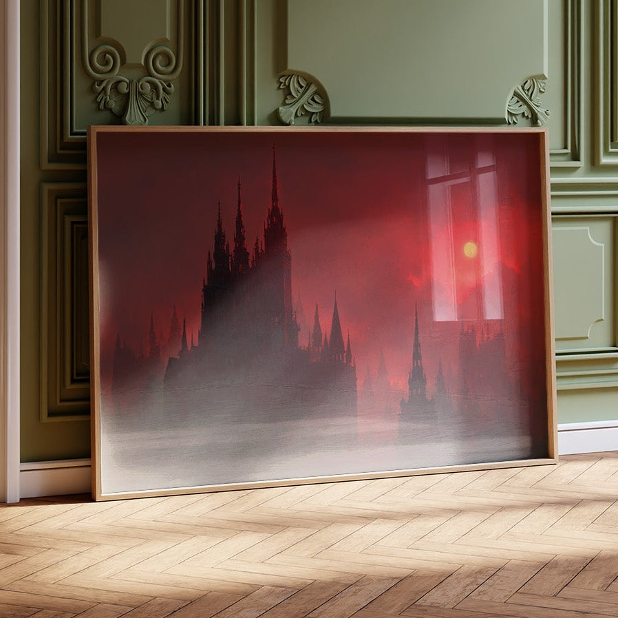 Crimson Spires Under Blood Moon