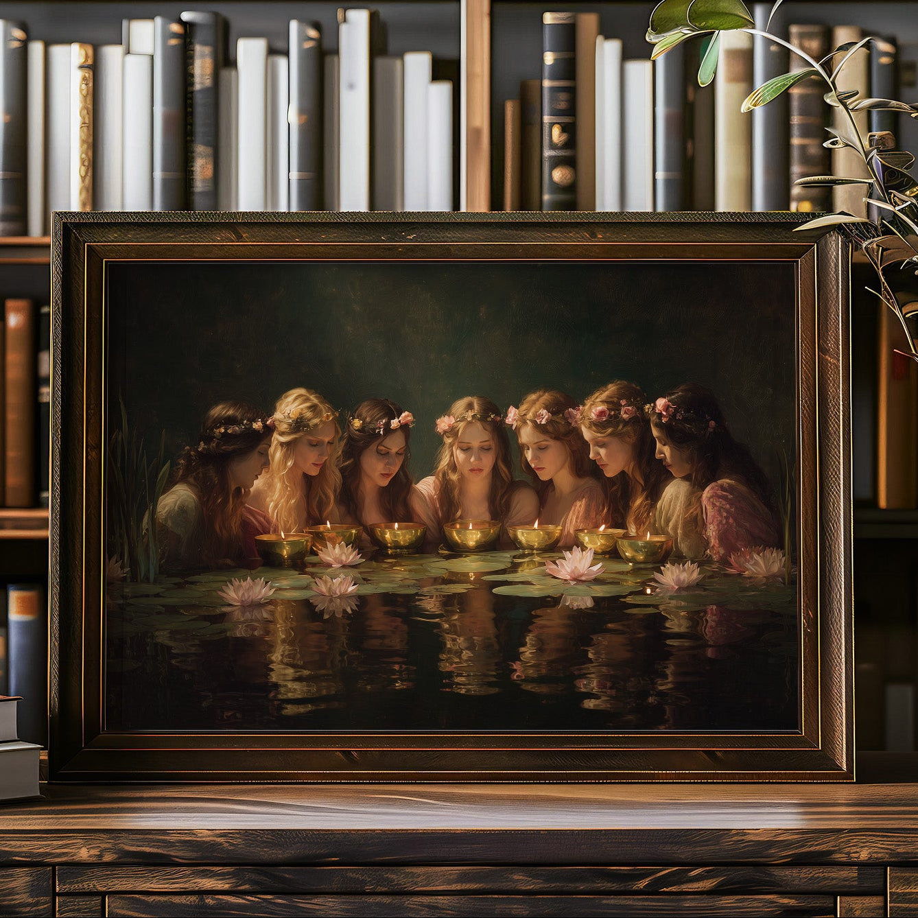 Maidens Gather At Lily Pond