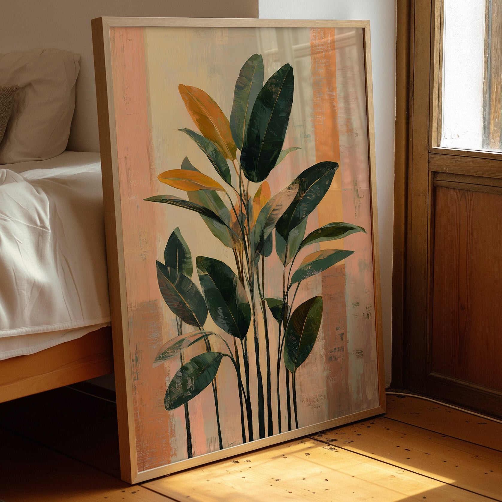 Tropical Whispers in Coral Sunset