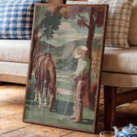 Pastoral Pause: Cowboy's Unexpected Fairway