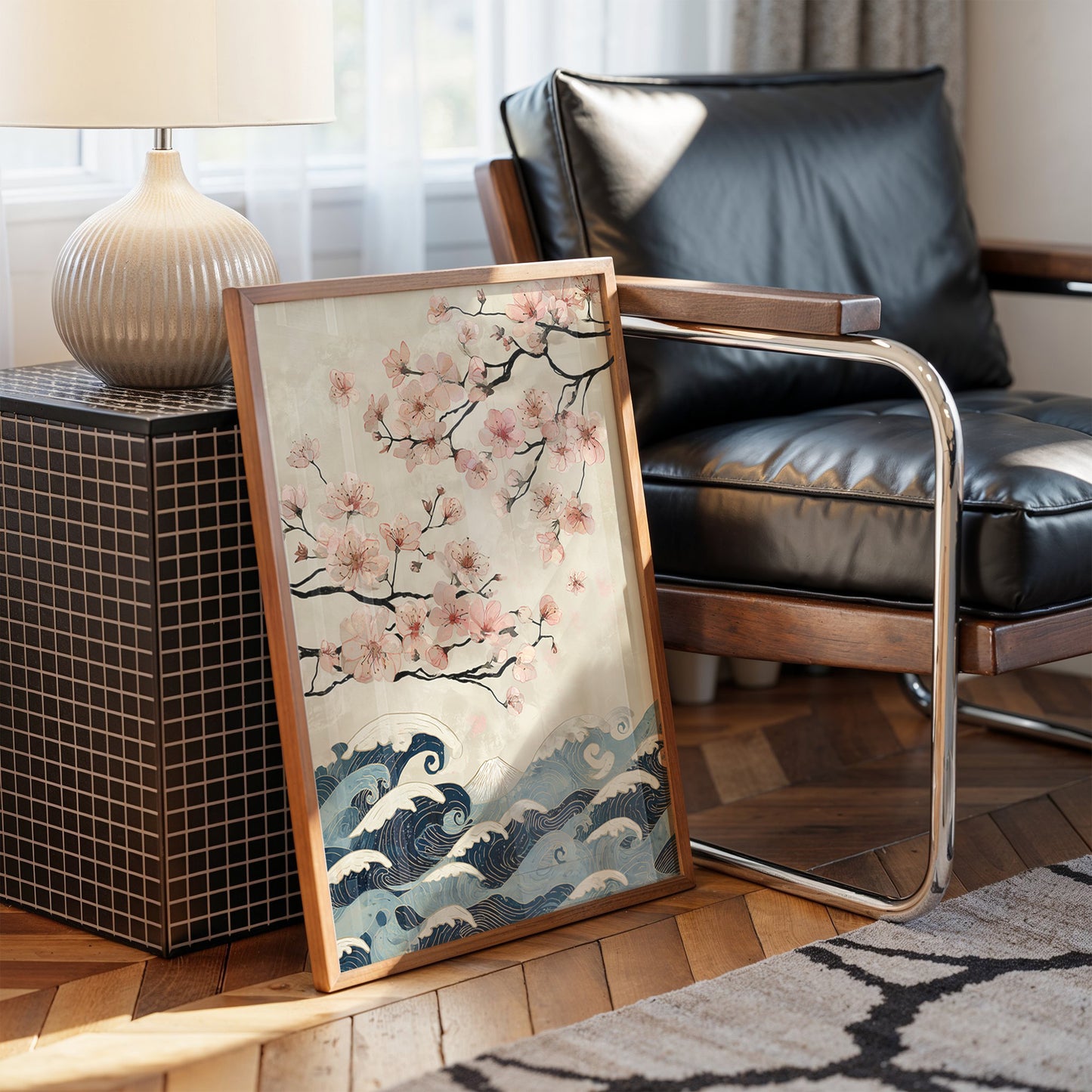 Ocean Waves Meet Cherry Blossoms