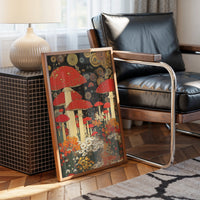 Crimson Mushrooms Dance Under Stars