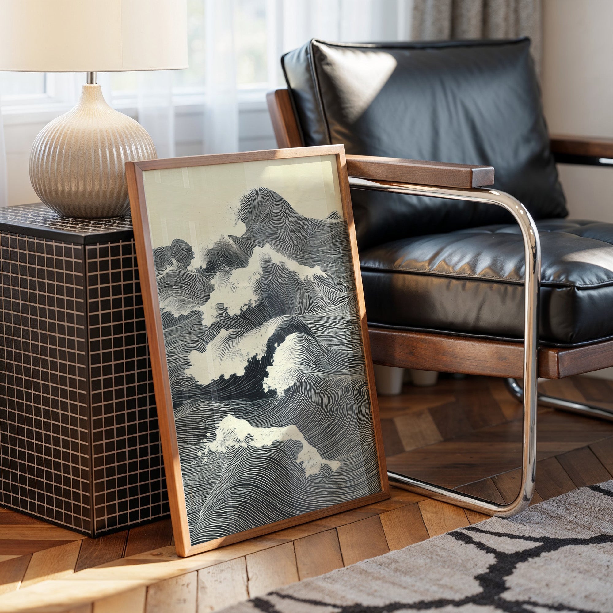 Waves Draw Stories In Midnight Ink