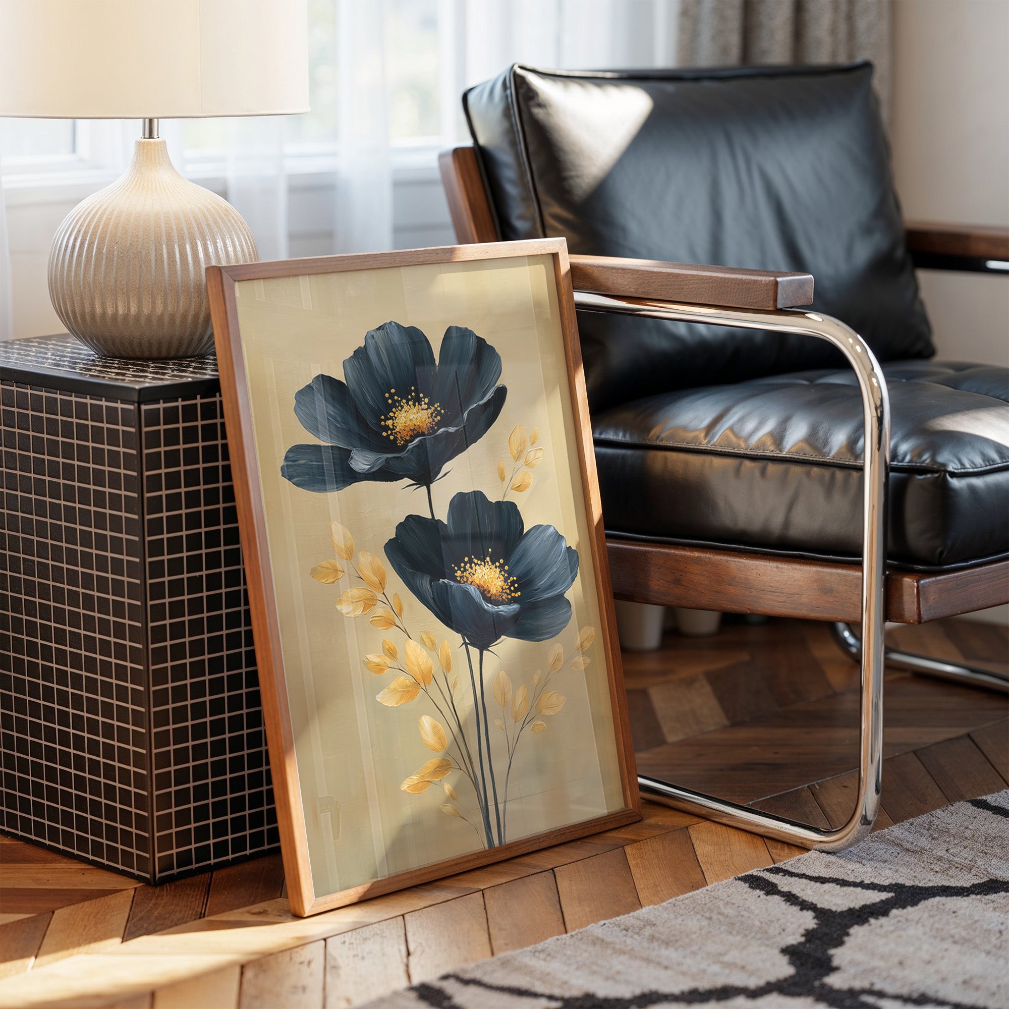 Midnight Blooms Against Golden Dawn