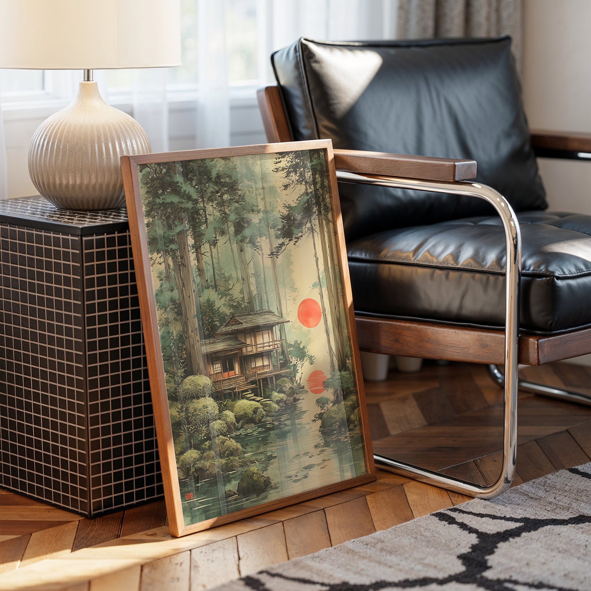 Forest Lake Teahouse At Sunset