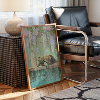 Turtle Dreams Among Wisteria Blooms