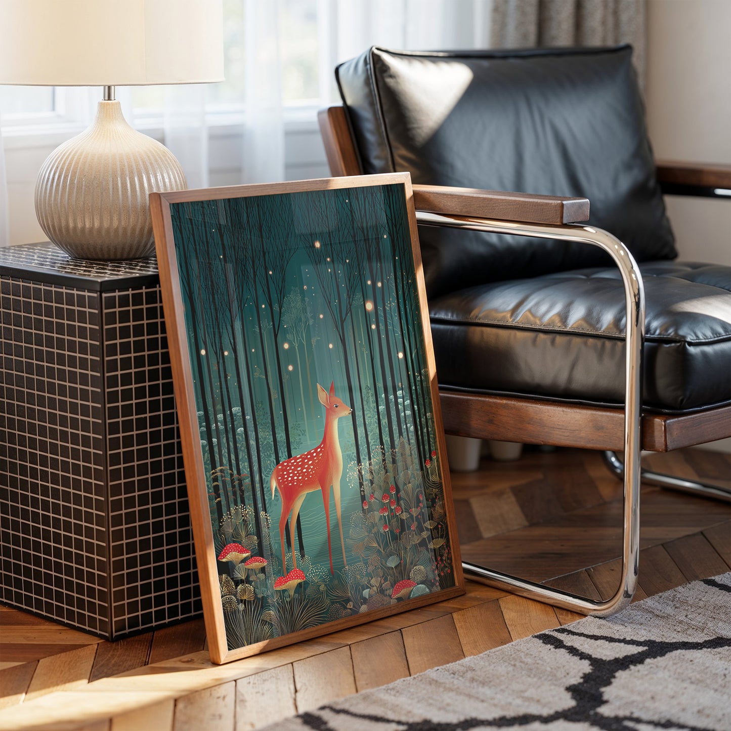 Fireflies Dance With Forest Fawn