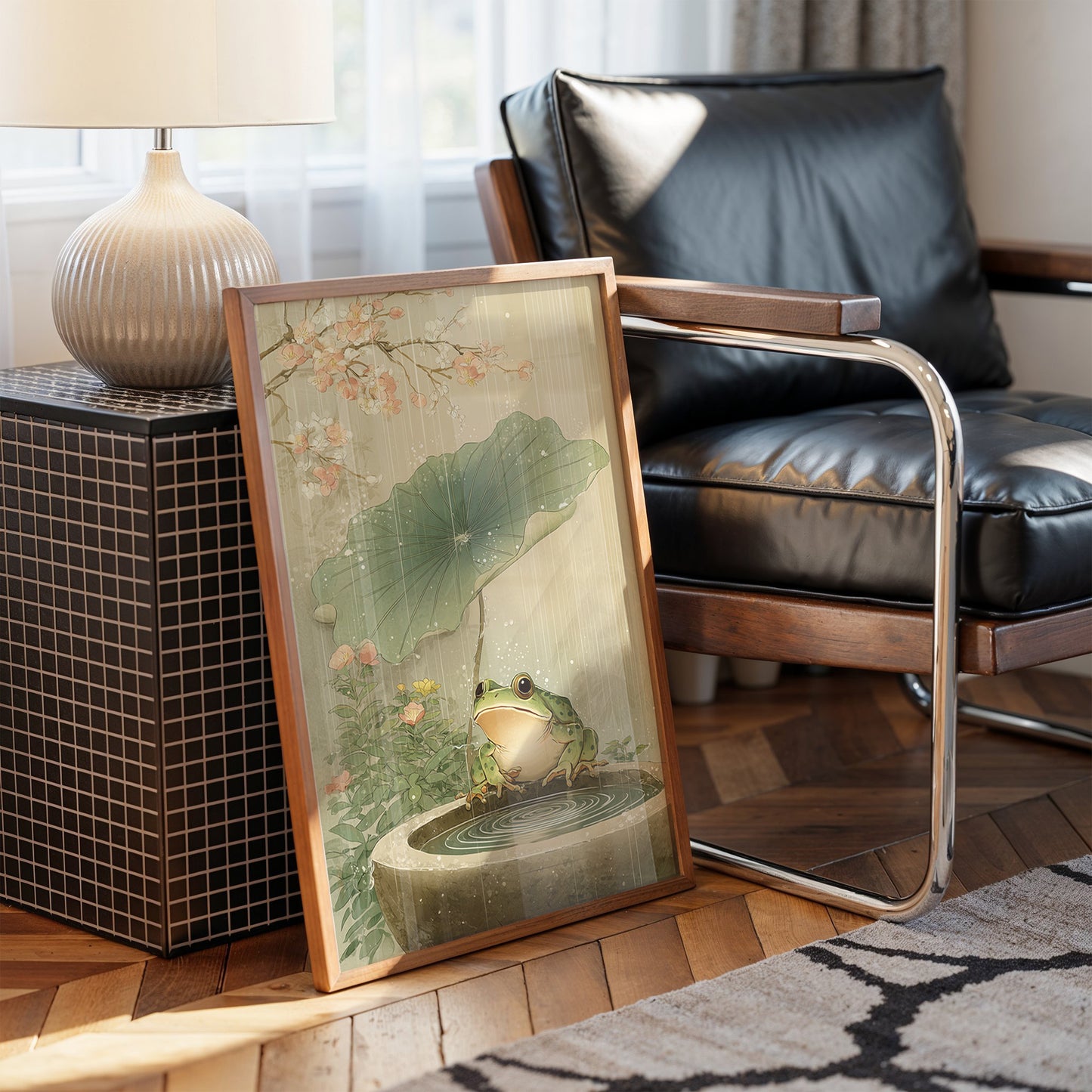 Lotus Rain Brings Frog's Delight