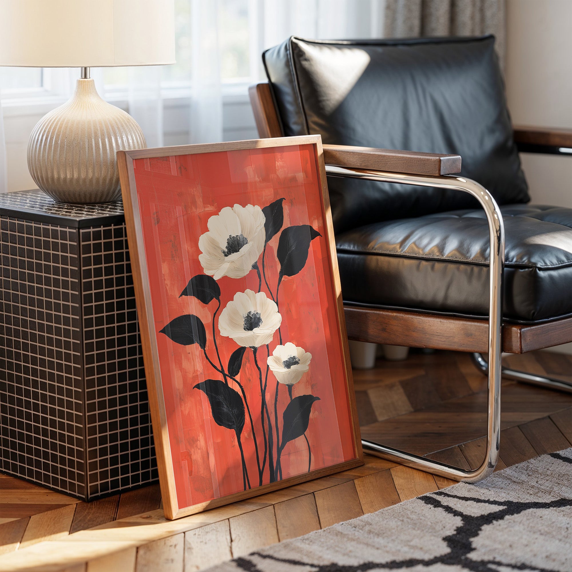 White Poppies Dance On Coral